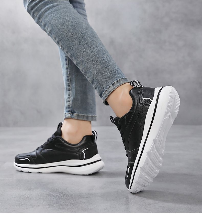 New waterproof leather soft sole casual sports shoes women's sports shoes light and comfortable running shoes_voghion.com