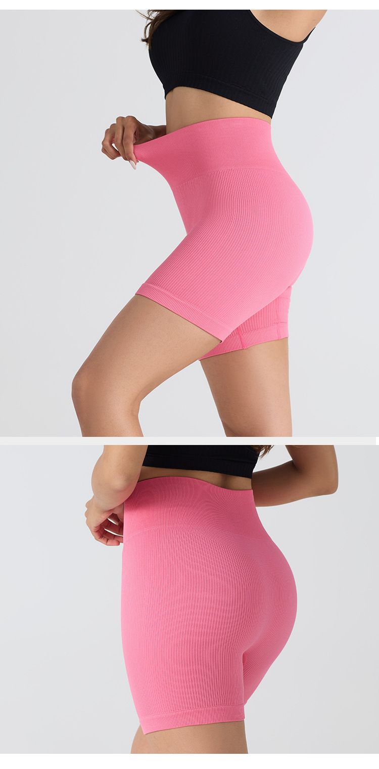 Women's Clothing Seamless Threaded Elastic Tight Three Quarter Pants_voghion.com