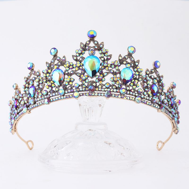 Coroană de mireasă cu pietre prețioase negre nobile, cu diamant, din aliaj, pentru coafură de nuntă, accesorii de păr, coroană de seară pentru banchet_voghion.com