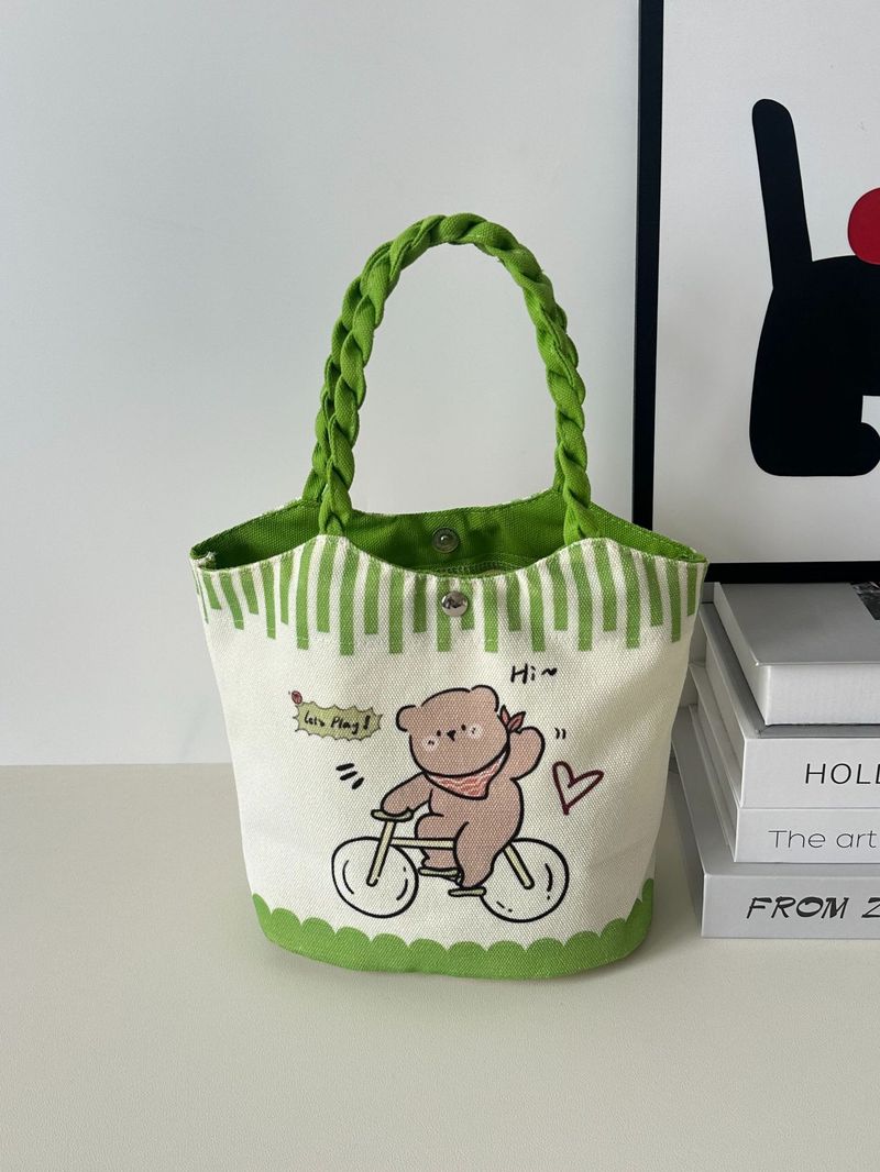 Cestino per verdure a forma di cartone animato per donna, borsa da viaggio Ins, borsa portaoggetti portatile per bambini, borsa per bento lunch box_voghion.com