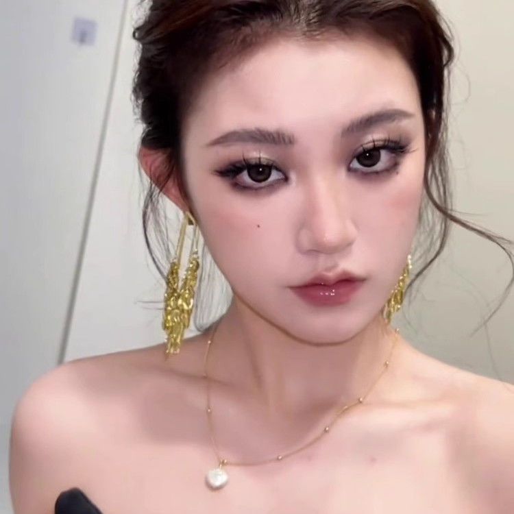 Exaggerated Gold Wheat Ear Long Fringed Earrings Women's Light Luxury High-end Ear Pendant Earrings_voghion.com
