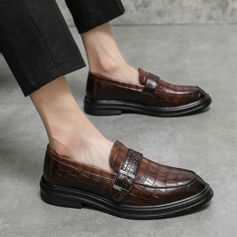 Scarpe da uomo in pelle con fibbia, stile britannico e coreano, nuove, taglie forti, casual, con suola spessa_voghion.com
