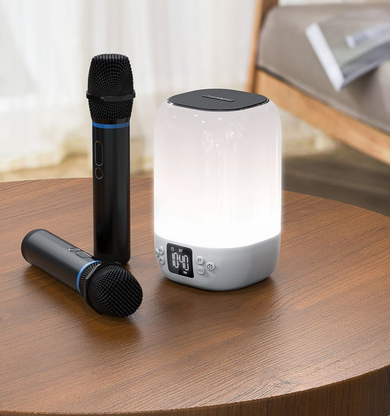 Shanshui Mini Karaoke All-in-One Microphone Home Alarm Clock Bluetooth Small Speaker Children's Wireless KTV_voghion.com