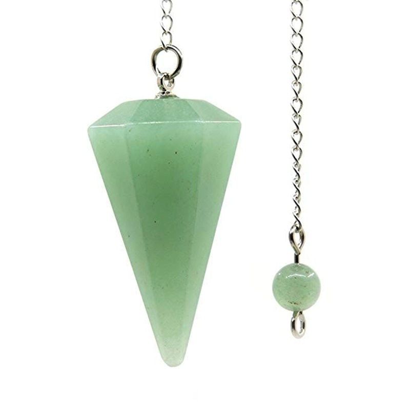 Large Natural Hexagonal Crystal Pendant Necklace - 50mm Tall Faceted Gemstone Cone, 18-20 Inch Healing Energy Jewelry With Sterling Silver Bail_voghion.com