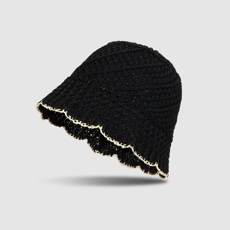 Cappello da spiaggia pieghevole estivo da donna, stile INS, per le vacanze, con ampia tesa, sottile e traspirante, in paglia_voghion.com