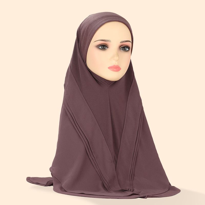 Lenço de cabeça plissado de camada dupla hijab feminino, chiffon de linho cristalino, três cores, chapéu feminino, xale confortável e respirável_voghion.com