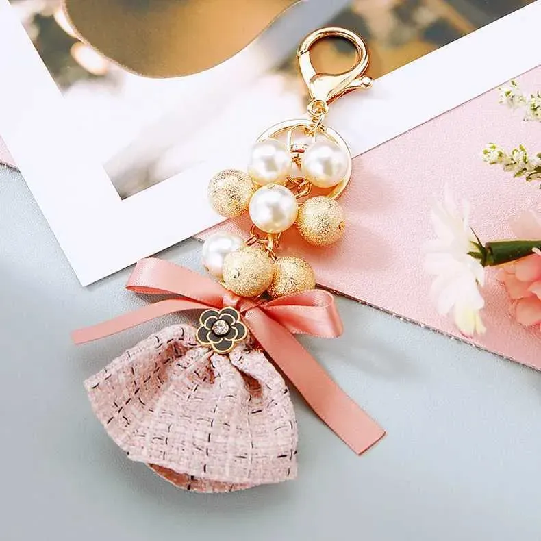 Bijou tendance de luxe, nœud papillon, perle, porte-clés pendentif mignon pour femme, cadeau créatif Y250418_voghion.com