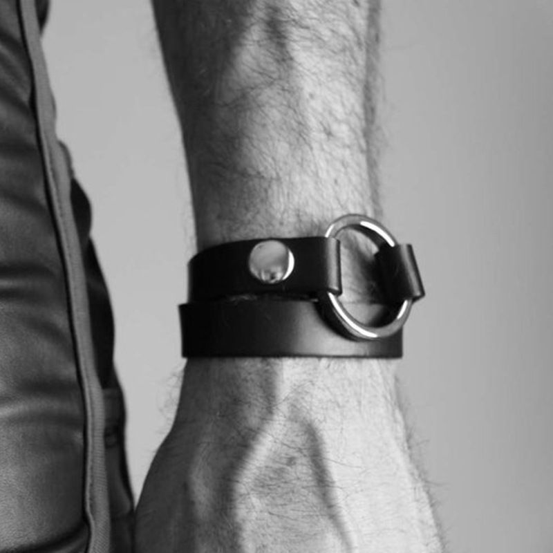 Bracciale da uomo in pelle, bandana, collare, braccialetto, stile moda, Bmsm, padrone schiavo, grasso, abuso, U Bear Party_voghion.com