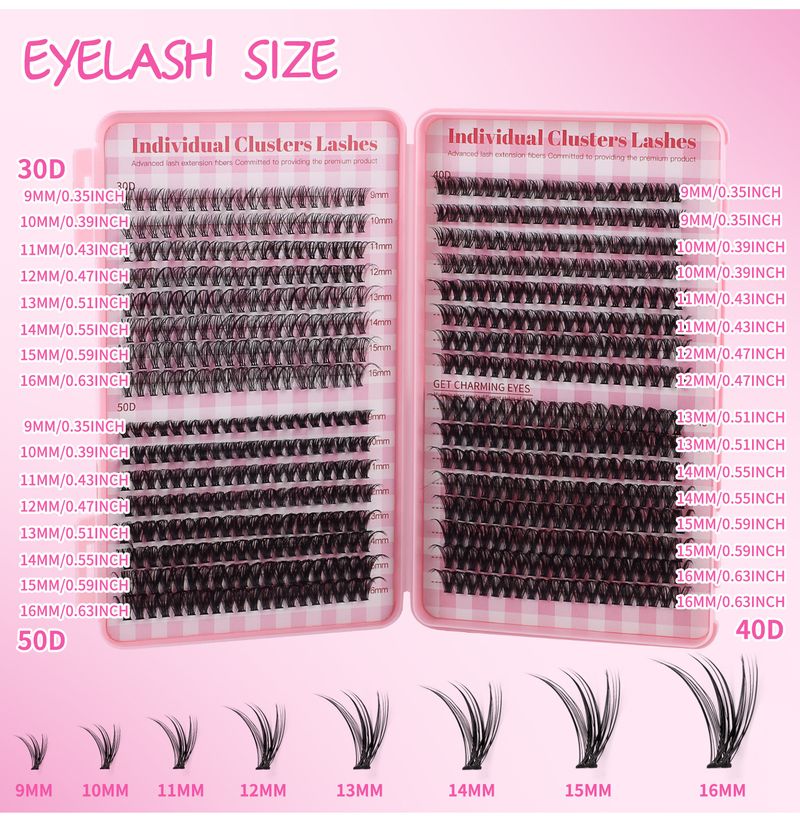 Eyelash Book Segmented False Eyelashes 640 - Cluster Large Capacity 30D/40D Hot - Melt Single - Cluster Fluffy Lashes_voghion.com