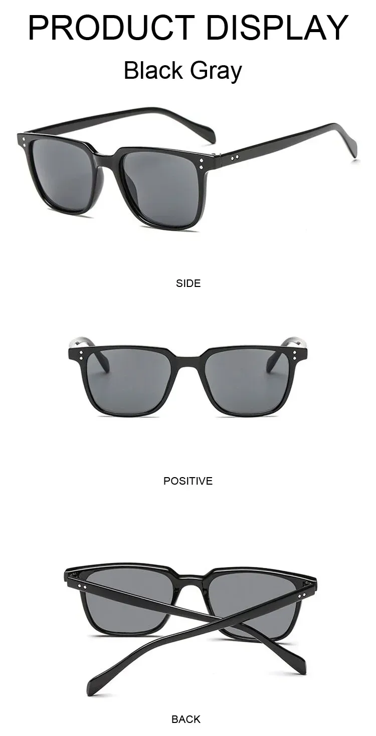 Moda Moda Occhiali da sole quadrati da uomo Marchio di design Vintage Occhiali da sole da uomo Nero Retro Piccola montatura per esterni Guida Oculos De_voghion.com