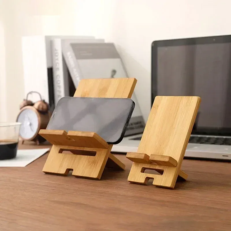Lazy Smartphone Stand Desktop Wooden Holder Removable Charging Cable Port For IPhone Samsung Xiaomi Retro Cell Phone_voghion.com