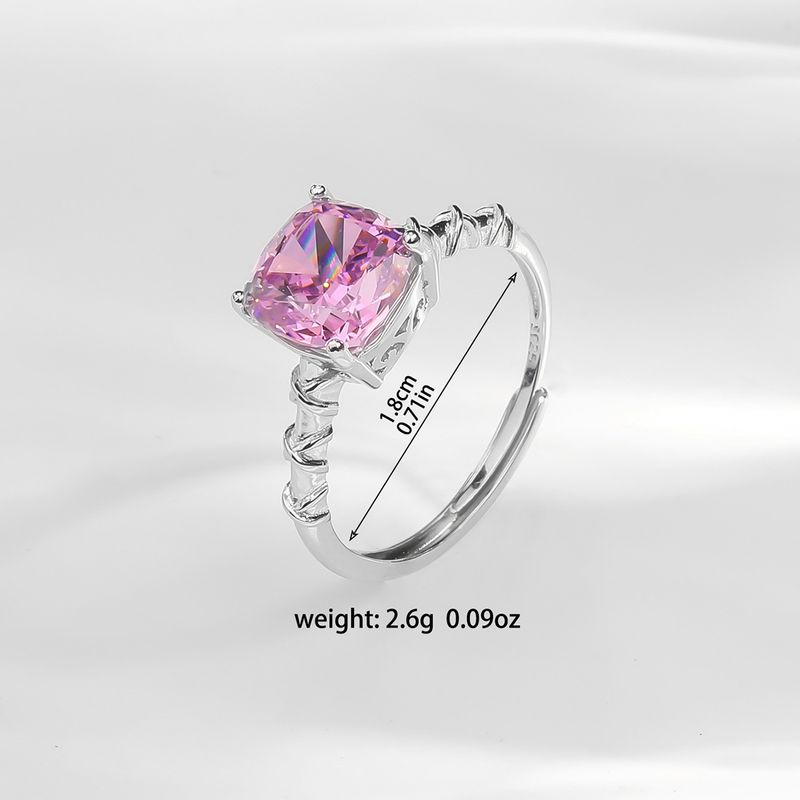 Anello in argento S925 Anello in argento sterling con diamanti pieni Anello con diamante rosa Moissanite ..._voghion.com