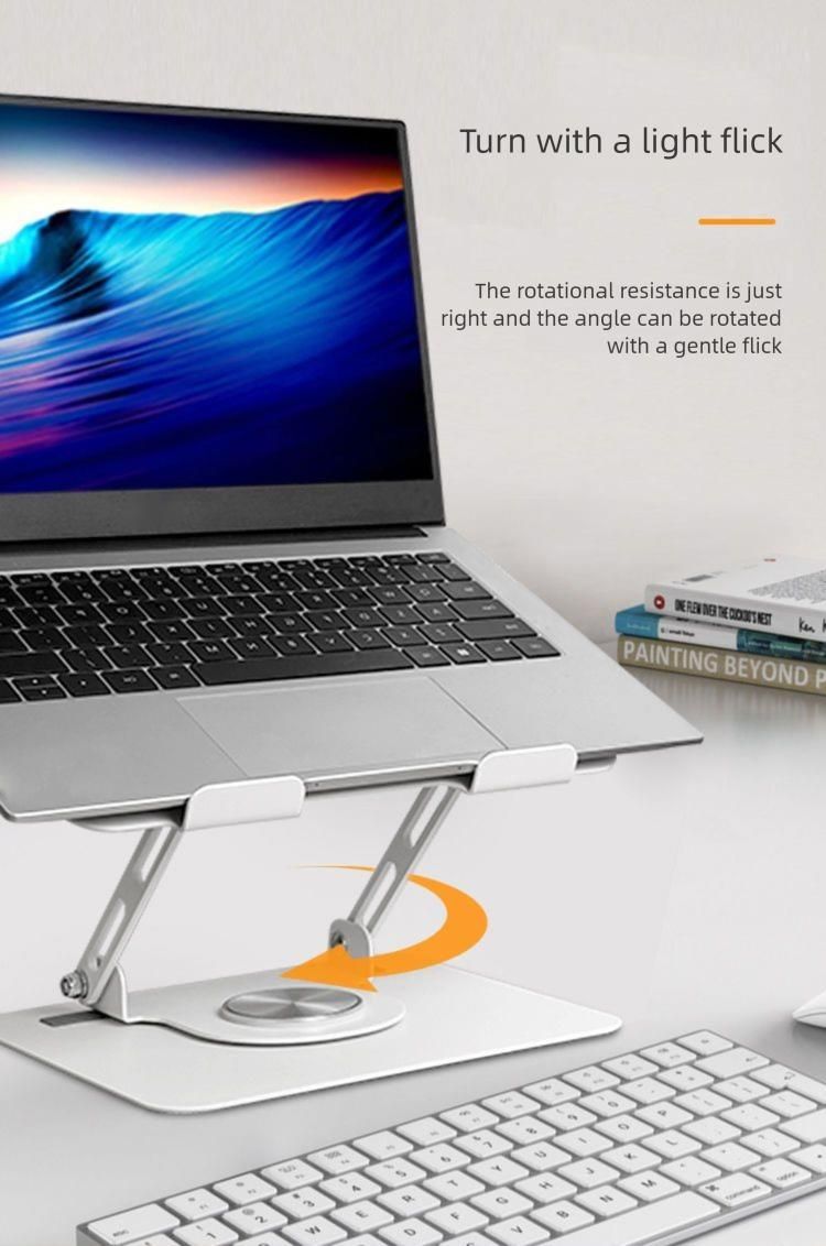 Laptop Stand 360 Degree Rotating Support Bracket Cooling Height Adjustable Desktop Riser For Book_voghion.com