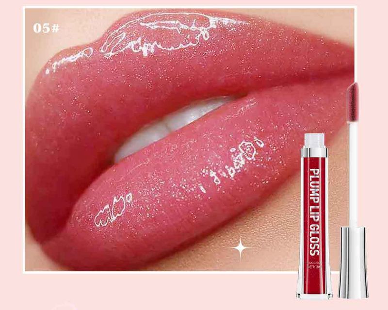 Lip Plumper hidratáló ajakfény Extrém teltebb dúsító ajakfény Színezett ajakfény Csillámos ajkak Smink 6 színben_voghion.com