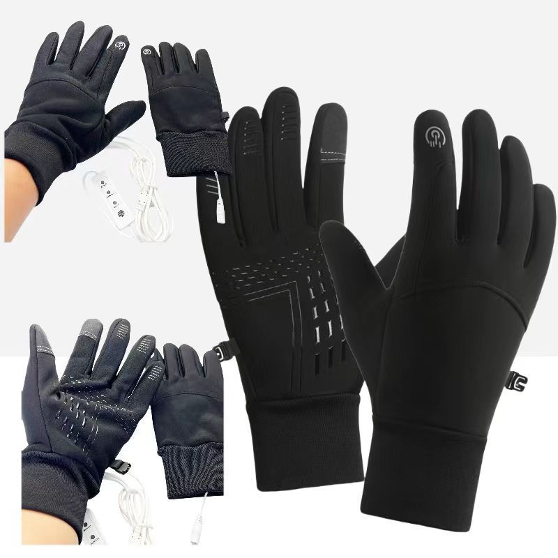 USB Electric Heating Gloves For Autumn And Winter Cycling Sports Warm Touch Screen Waterproof Gloves_voghion.com