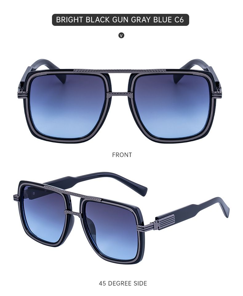 Occhiali da sole da uomo con montatura quadrata grande, occhiali da sole da uomo con protezione solare di alta qualità_voghion.com