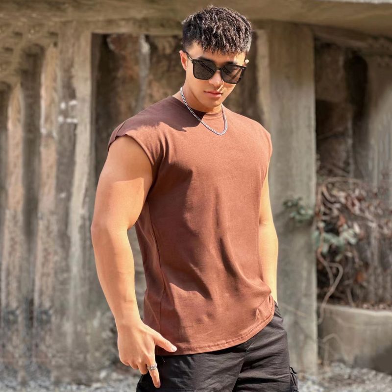 Muscle Summer New Brother Sport da uomo per il tempo libero in palestra Esercizio da corsa Canotta in pelliccia spessa di cotone allentato Sweetheart_voghion.com