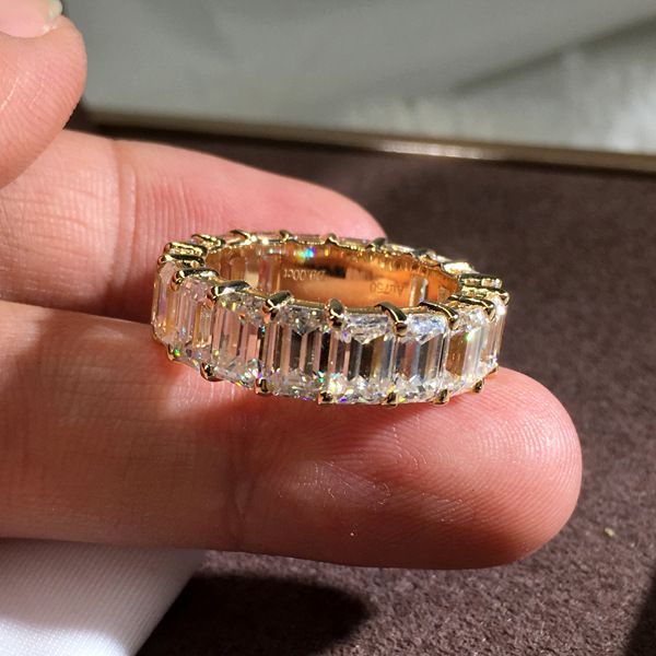 Bague rectangulaire en zircone cubique pour femme, accessoire exagéré, incrustée de diamants_voghion.com