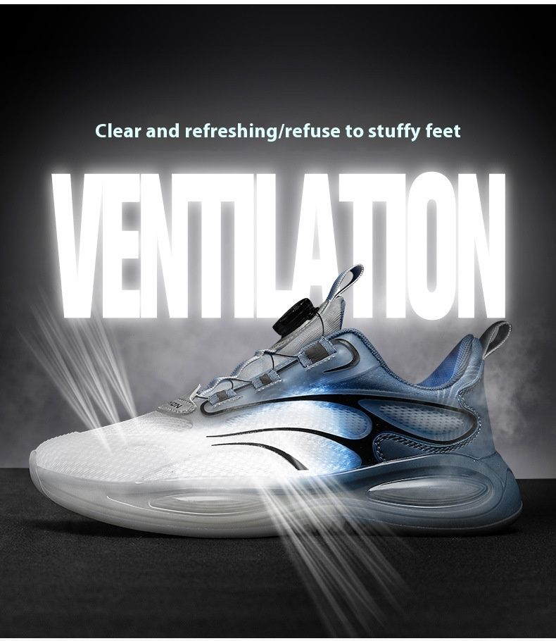 Herren Sommer rotierenden Knopf Mesh weiß Casual Sport Herren atmungsaktiv Frühjahr neue weiche Sohlen Laufschuhe_voghion.com