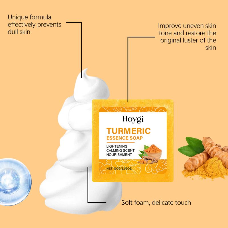 Hoygi Turmeric Cleansing Soap Gently Cleans And Moisturizes Body Skin Delicate, Clean And Refreshing Cleansing Soap_voghion.com