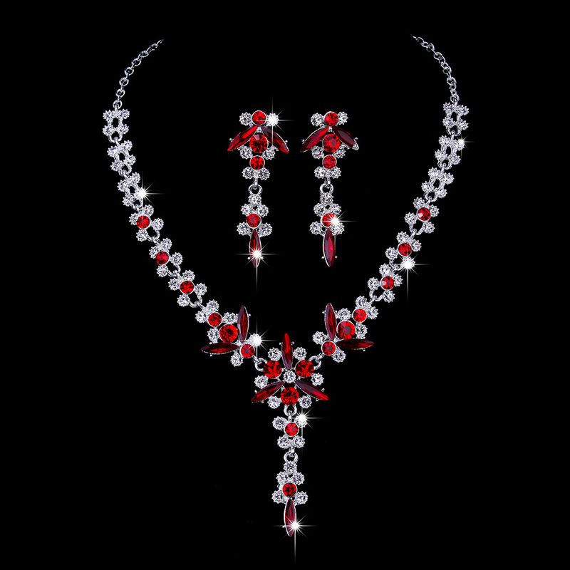 Women's Jewelry Set Bridal Necklace Set Fashion High End Crystal Necklace Earrings Jewelry Two Piece Set_voghion.com