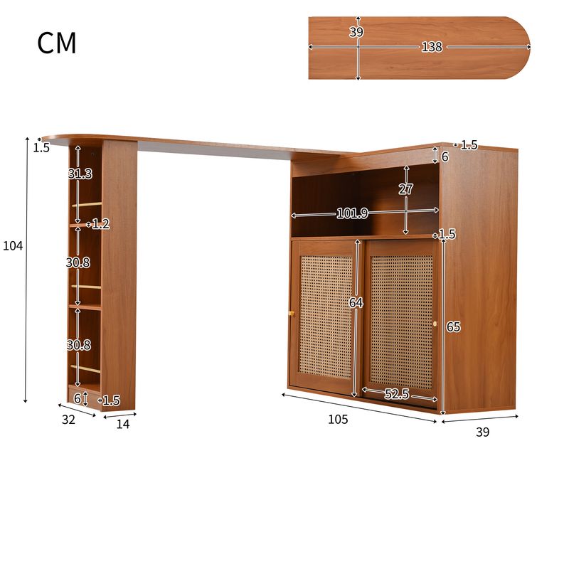 Barre aperte con fronte in rattan 138-193x104cm_voghion.com