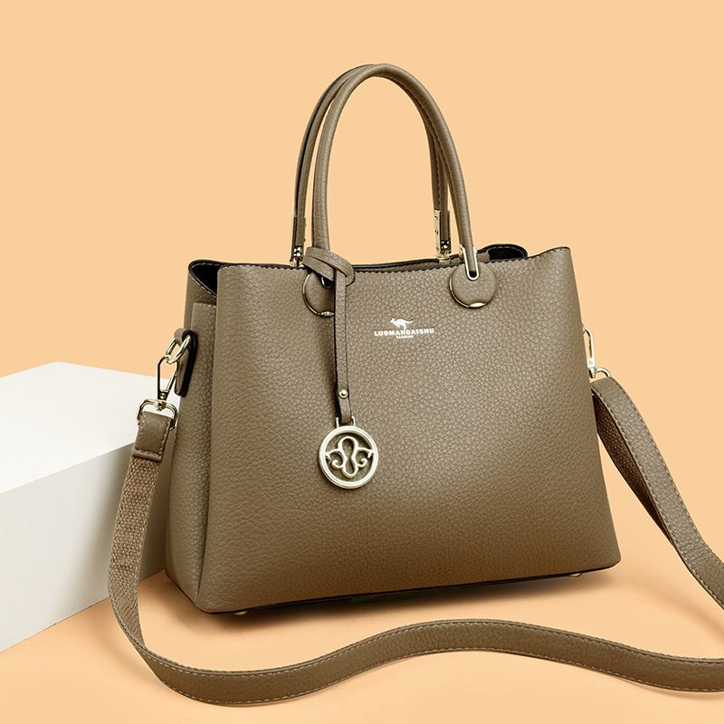 Nuova borsa a tracolla da donna in morbida pelle, semplice, alla moda, di grande capacità, con texture, a forma di canguro_voghion.com