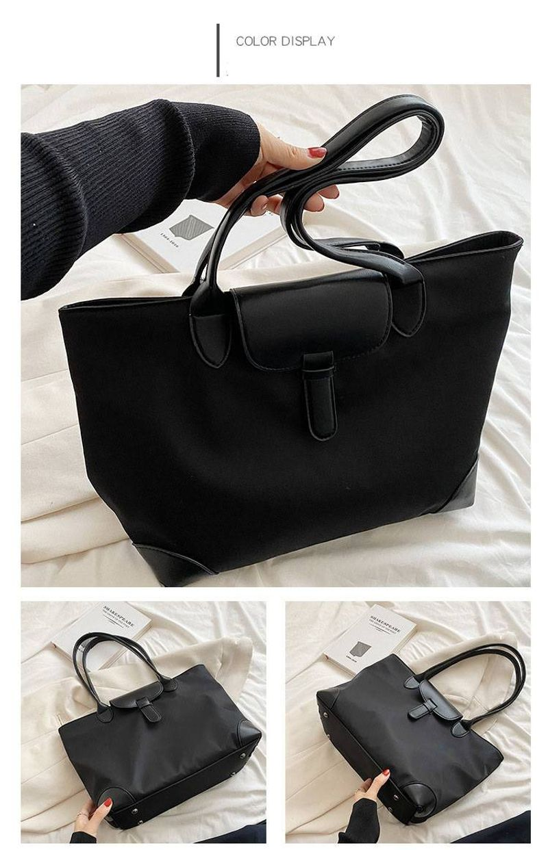Nuevas tendencias modische einfache Damenhandtasche lässige einfarbige Umhängetasche_voghion.com