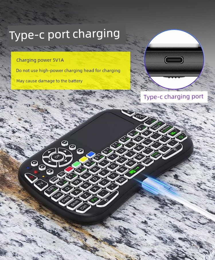 Air Mini tipkovnica miška brezžična Bluetooth dvojni način super velika tipkovnica na dotik mobilni telefon računalnik-TV set-top box_voghion.com