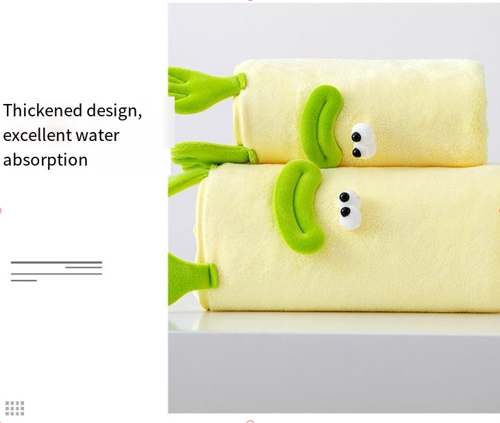 Cartoon Animal Coral Fleece Soft Absorbent Household Bath Face Parent-Child Towel Set_voghion.com