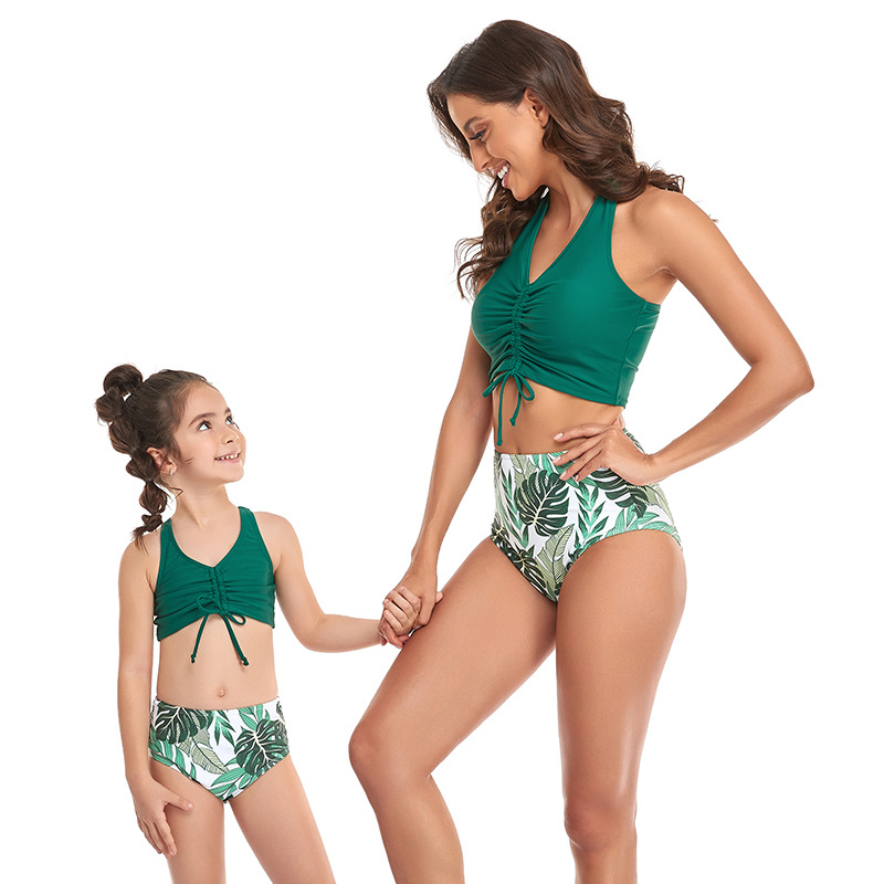 Maillot de bain fendu pour mère et enfant, Bikini familial_voghion.com