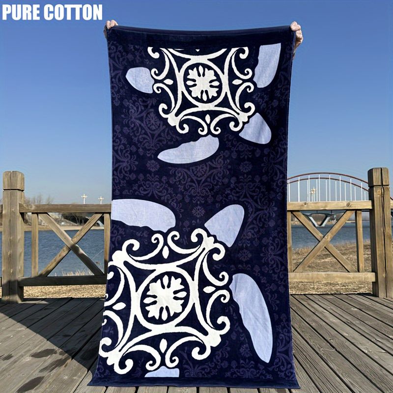 Druck Samt Verdickt Weich Wasser Absorbent Schwimmen Baden Große Strand Handtuch 85*170_voghion.com