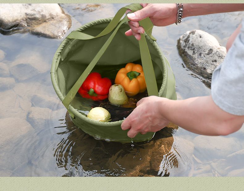 Multi-functional portable collapsible bucket Car large capacity travel toiletry bucket Outdoor camping picnic water storage bucket_voghion.com