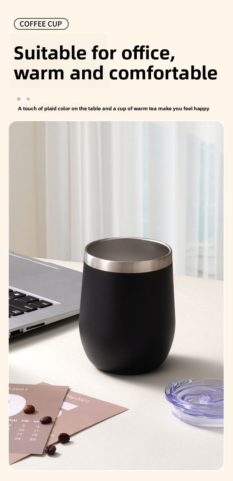 American Style 304 Stainless Steel Eggshell Portable Creative U-Shaped Red Wine Insulated FCM12oz Cup_voghion.com