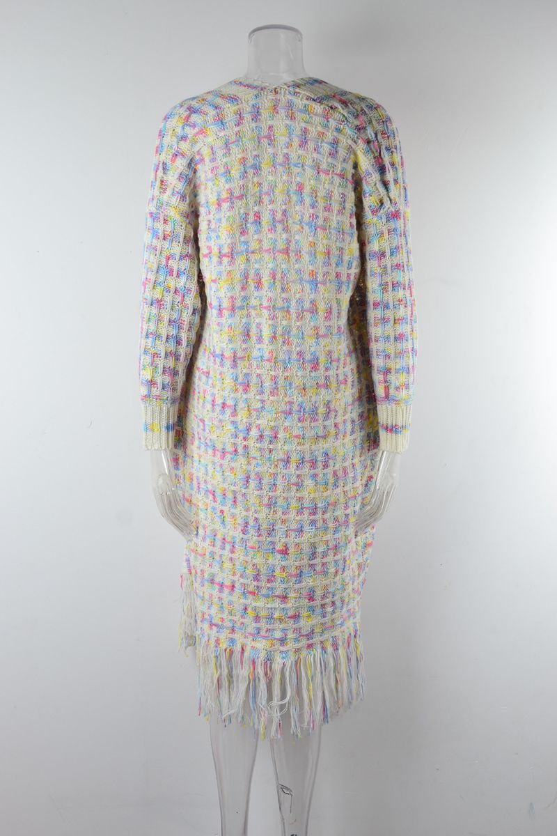 K New Plus Size Long Cardigan With Tassels; Women's Hot Style._voghion.com
