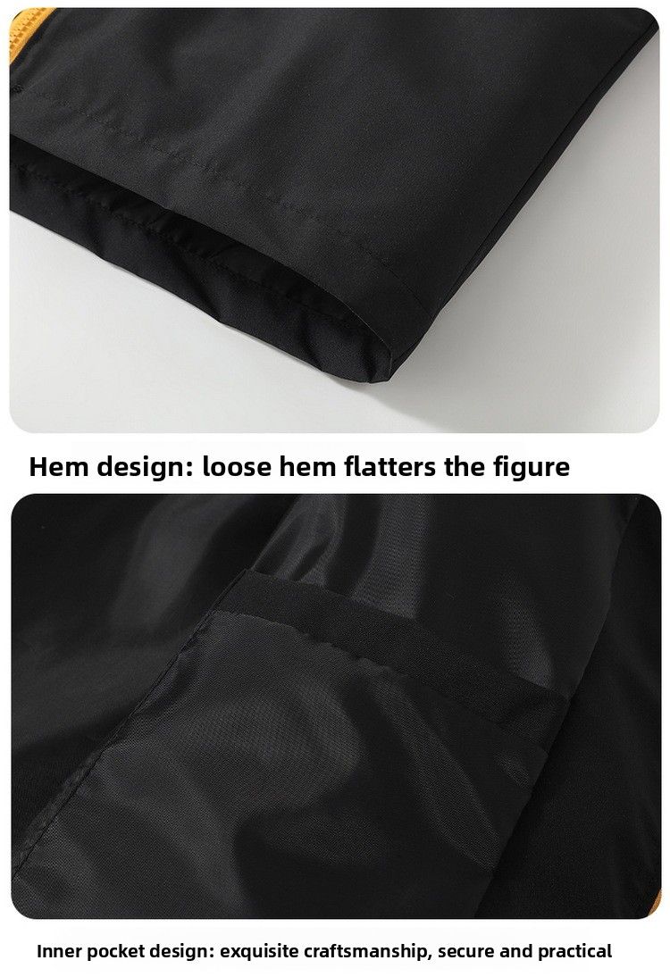 Outdoor Sports Hooded Waterproof Hiking Spring And Autumn Fashion Casual Color Block Windproof Thin Hard Shell Jacket_voghion.com