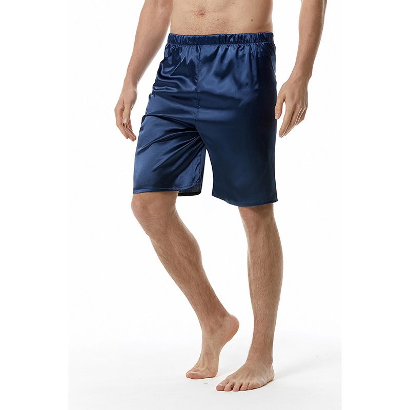 Premium Products Fengxia New Solid Color Sleeper For Men, European Silk Shorts, Large Size Beach Pants_voghion.com