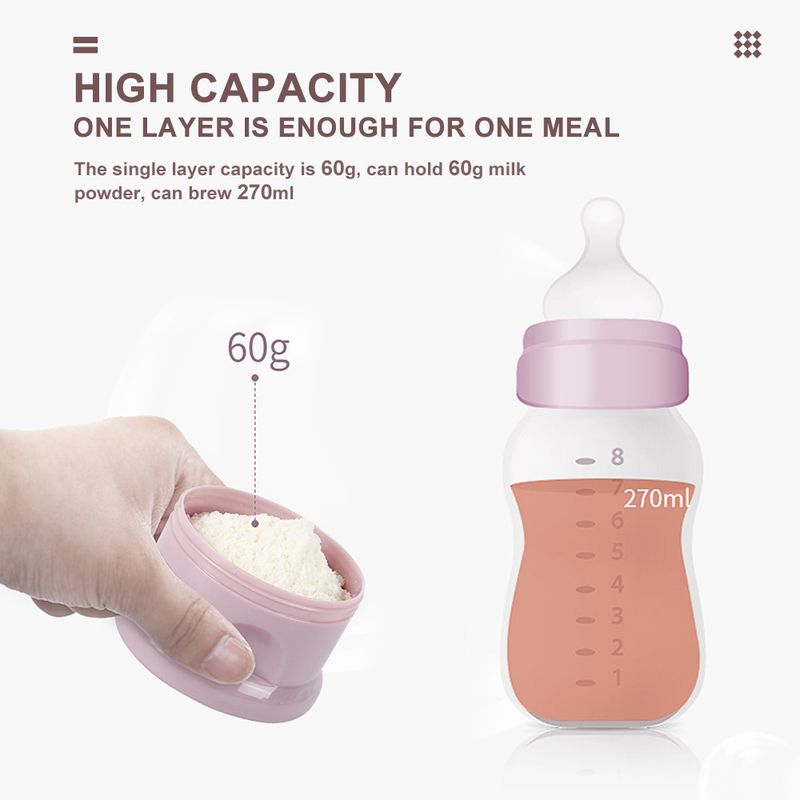 Cutie portabilă pentru lapte praf, stil urs cu 4 straturi, cu deschideri multiple, pentru cereale, desene animate, pentru sugari, cutie de depozitare pentru alimente, recipient pentru gustări pentru copii mici_voghion.com