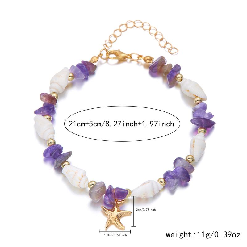 "Premium Bohemian Ocean Necklace | Resin Starfish & Conch | Natural Stone Chips | Beachy Layered Design | Eco-Friendly | Tarnish-Resistant | Festival_voghion.com