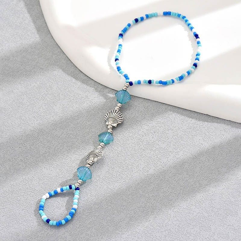 Hot Selling Bohemian Xiaomi Anklet Casual Beach Style Shell Round Bead Jewelry Handmade Beaded Chain_voghion.com