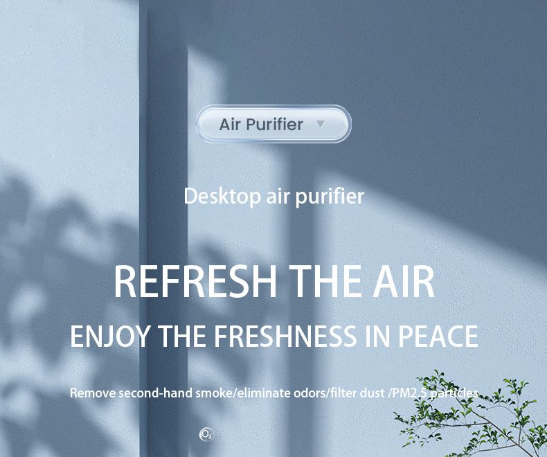 Desktop USB Air Purifier, Secondhand Odor Removal For Office & Home Use, Compact Formaldehyde Eliminator_voghion.com