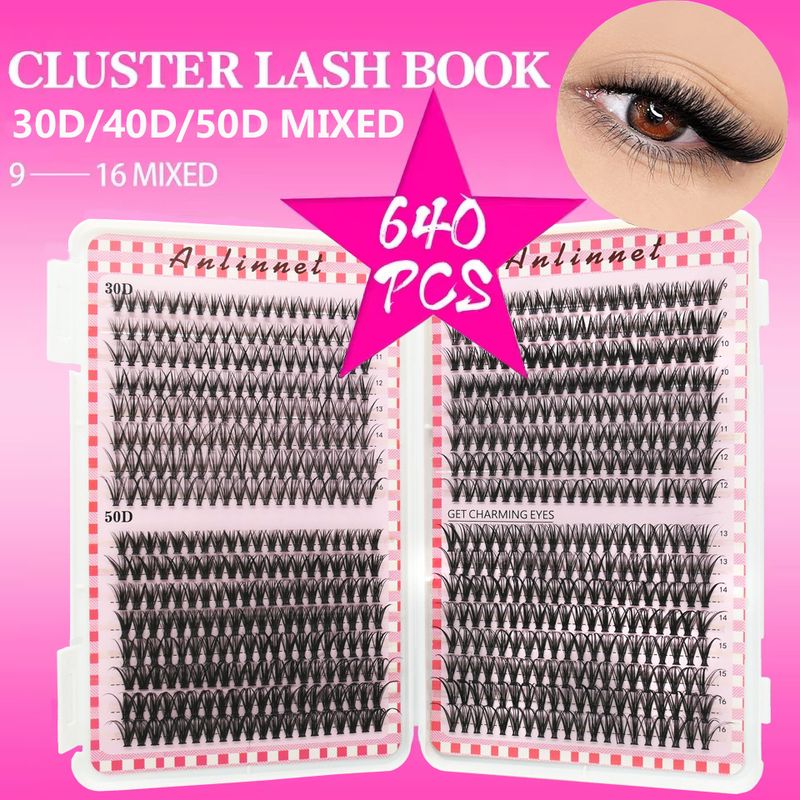 30D/40D/50D Mixed False Eyelashes Book - High Volume Pack (Fluffy Cluster Lashes, DIY Extension, Natural & Dramatic Styles, Bulk Supply)_voghion.com