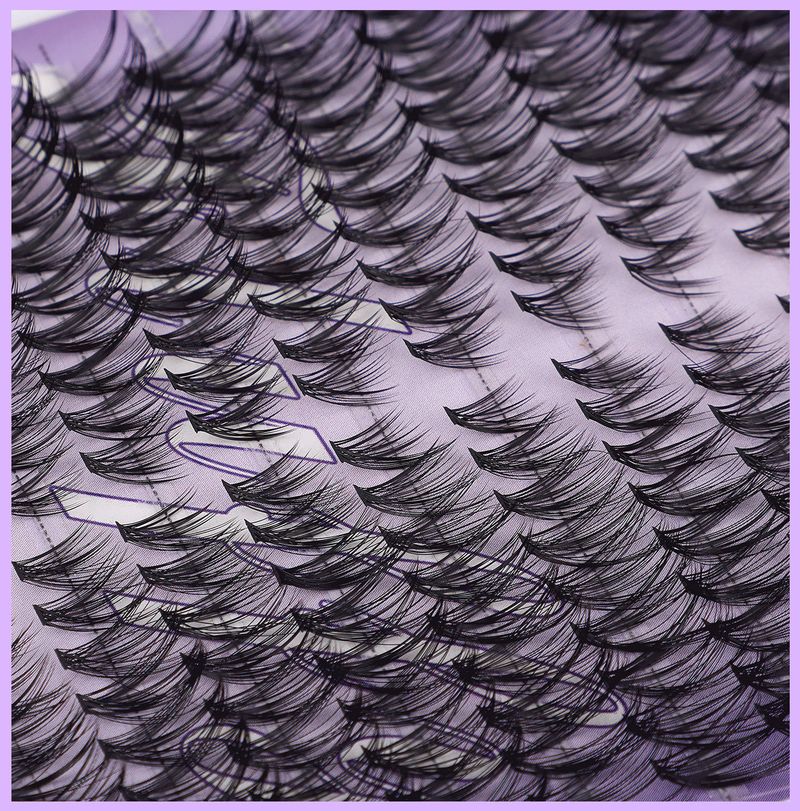 False Eyelashes Large Capacity Single Cluster Segmented Eyelash Glue Tweezers Set D Curled Natural Thick Eyelashes_voghion.com