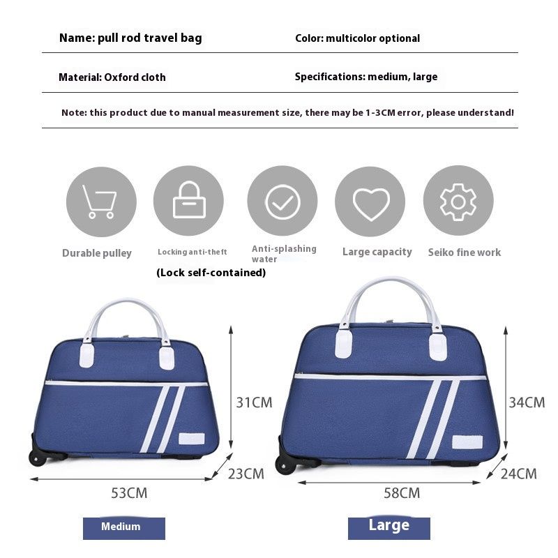 Lightweight and waterproof drawstring foldable short distance travel bag, luggage bag with large capacity_voghion.com