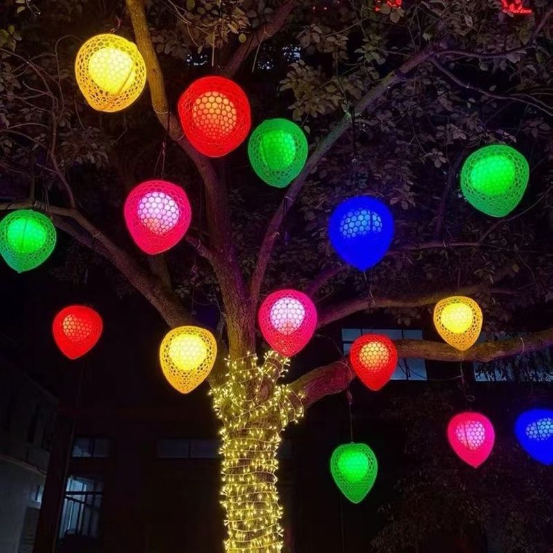 Tiras de luces LED flexibles para decoración de exteriores: luces impermeables con forma de estrella y luna, 7 colores_voghion.com