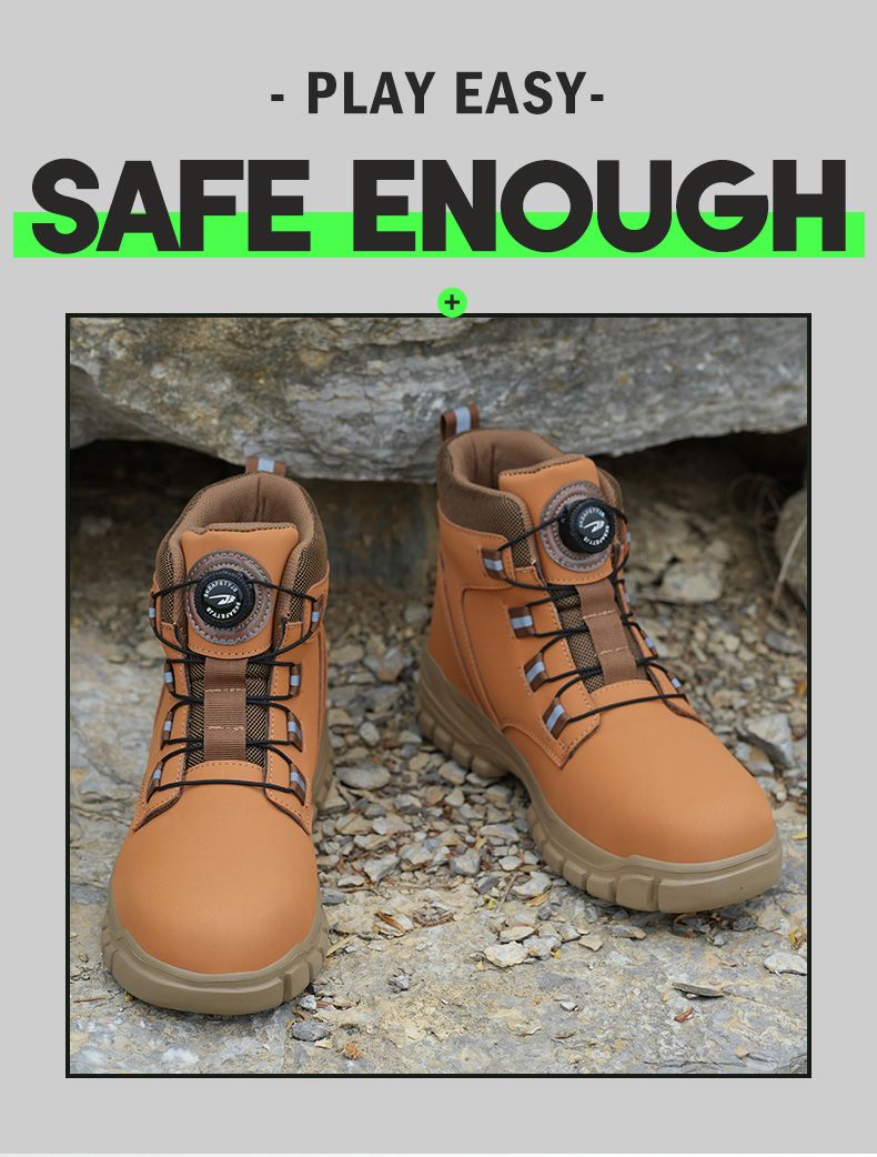 New Fashion 2024 Waterproof Security Work Safety Protective Leather Boots Anti-smash Anti-puncture Industrial Shoes_voghion.com