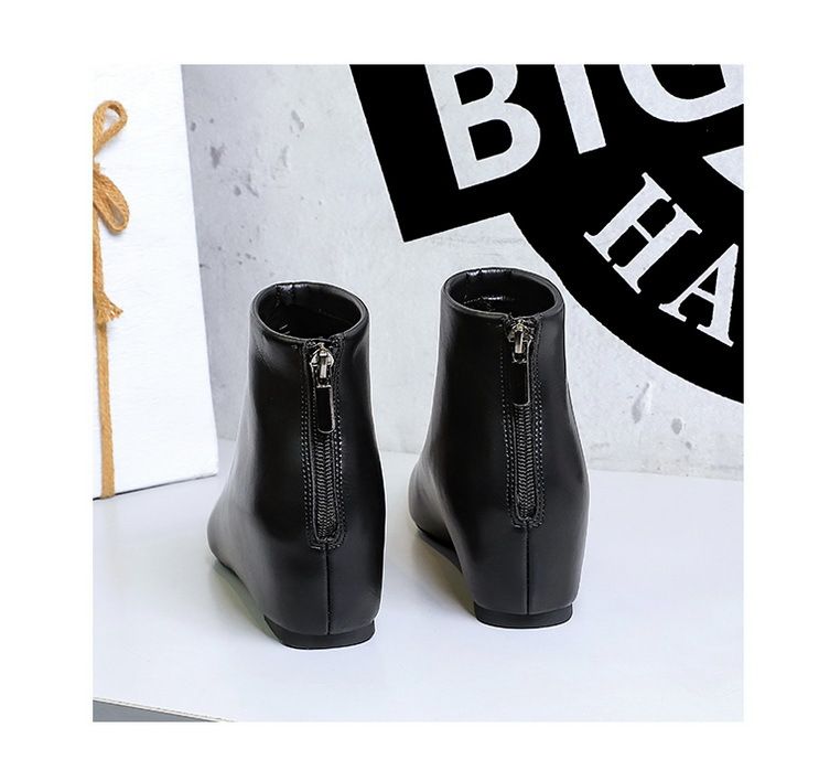 Stylische Damenstiefel mit Blockabsatz, spitzer Zehenpartie, Plateausohle und niedrigem Schaft für den Winter, modische und bequeme Stiefeletten und Bare Boots_voghion.com