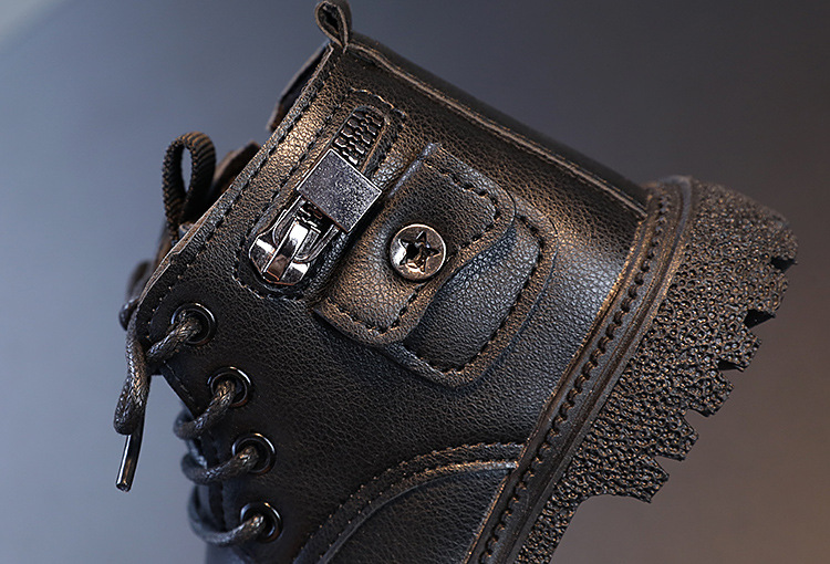 Scarpe per bambini Moda per ragazzi Doc Martens stivali singoli con suola morbida e cerniera laterale_voghion.com