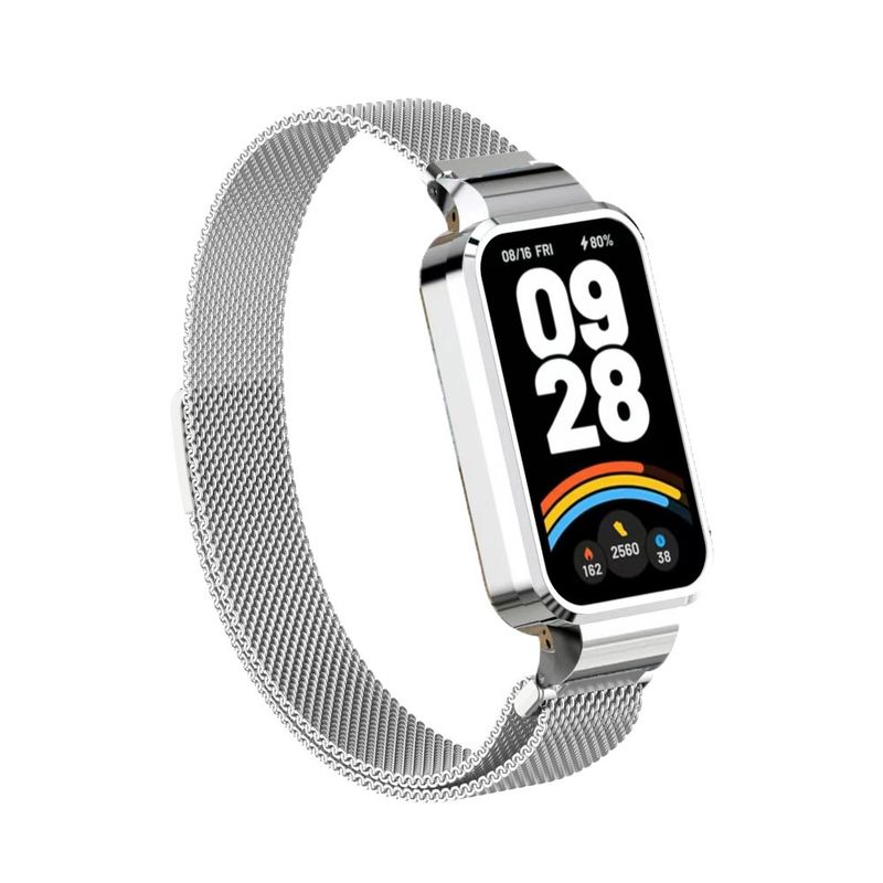 Pasek Milanese do Xiaomi Band 9 Active Metalowa pętla Bransoleta z etui Stal nierdzewna Pasek na nadgarstek do Xiaomi Smart Band 9 Active_voghion.com