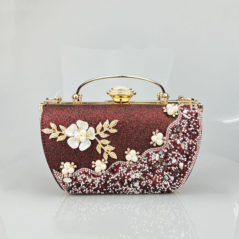 Nuova borsa da principessa 2023 con hardware, strass, decorazioni floreali, banchetti serali e occasioni formali, elegante_voghion.com